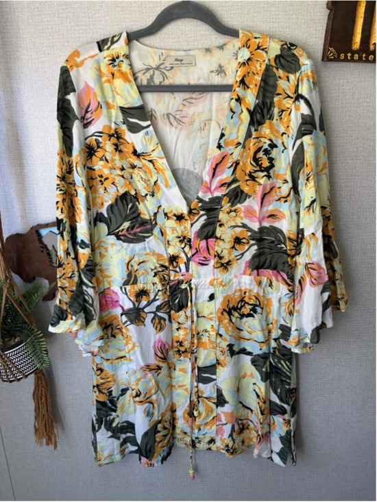 Maaji Dresses & Skirts - Women's Maaji Floral Mini Dress Size L White Yellow